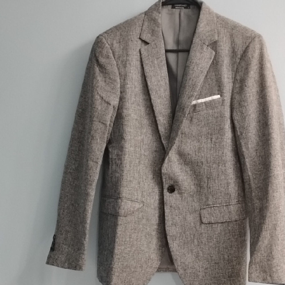 COOFANDY Woolrich Gray Textured Single-Button Sport Coat Size Small